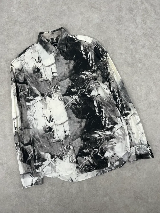 Emporio Armani Abstract Black & White Shirt - Image 4