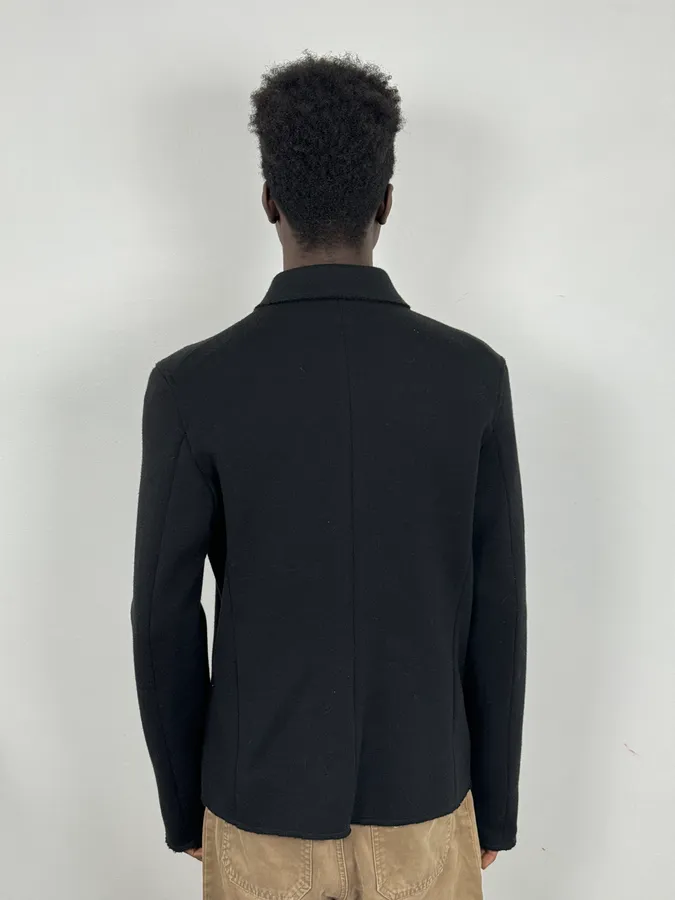 Emporio Armani Black Asymmetrical Officier Jacket - Image 3