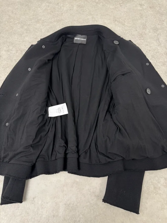 Emporio Armani Black Asymmetrical Officier Jacket - Image 7