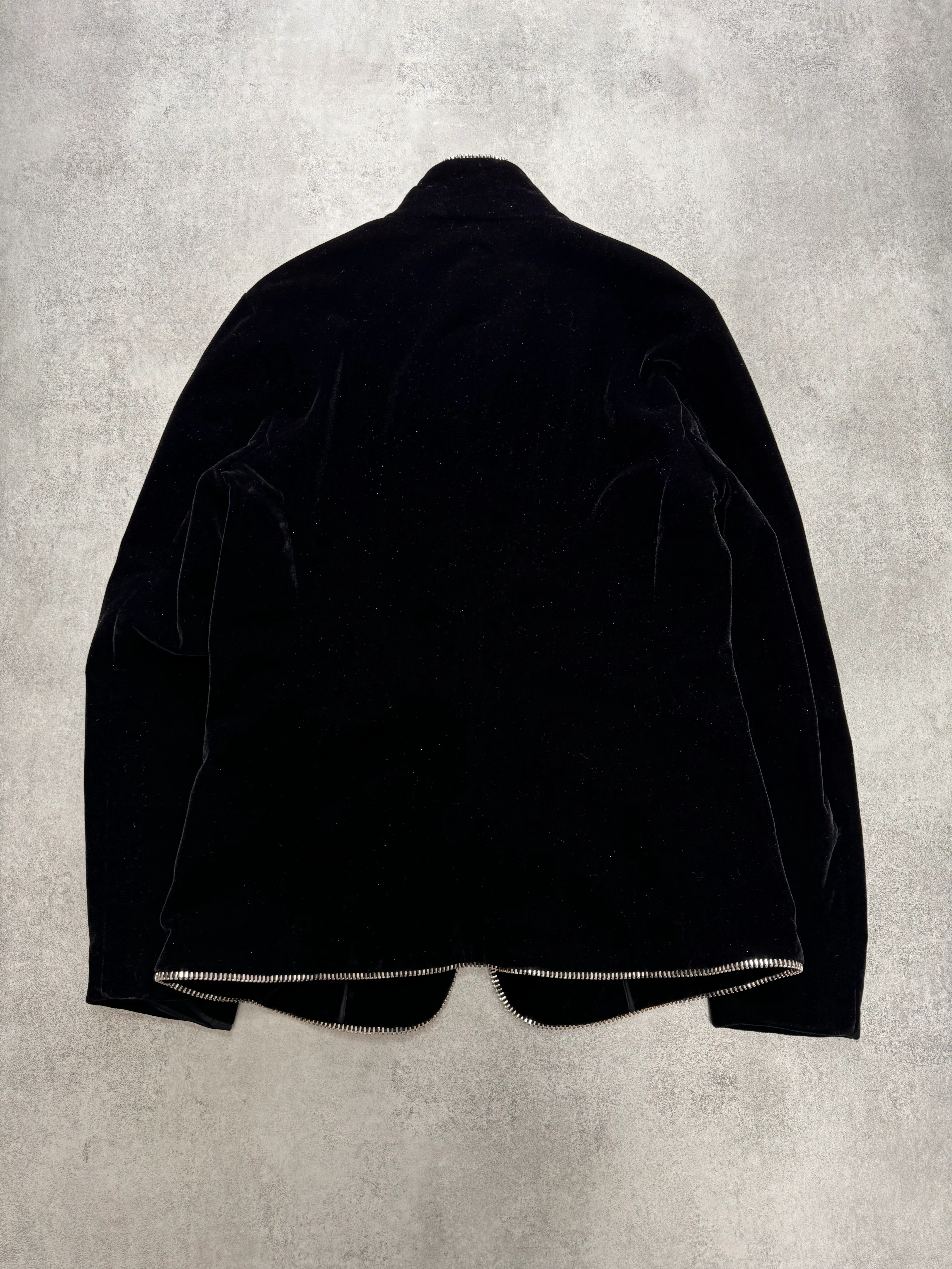 Emporio Armani Class Black Velvet Zip Jacket (M/L) - Image 3