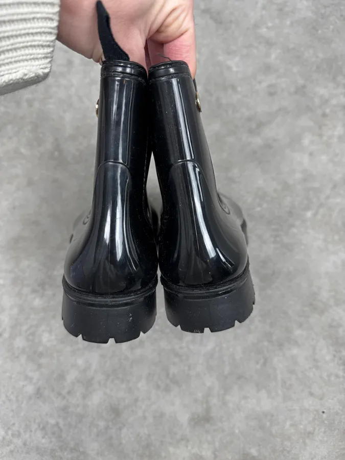 Emporio Armani Black Leather Boots - Image 3