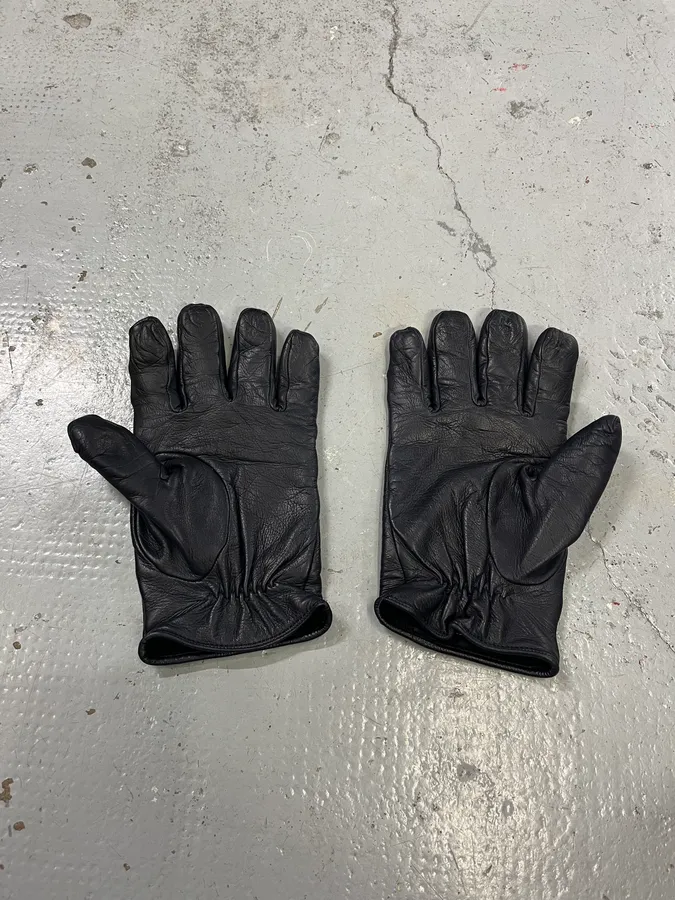 Emporio Armani Black Premium Leather Gloves - Image 5