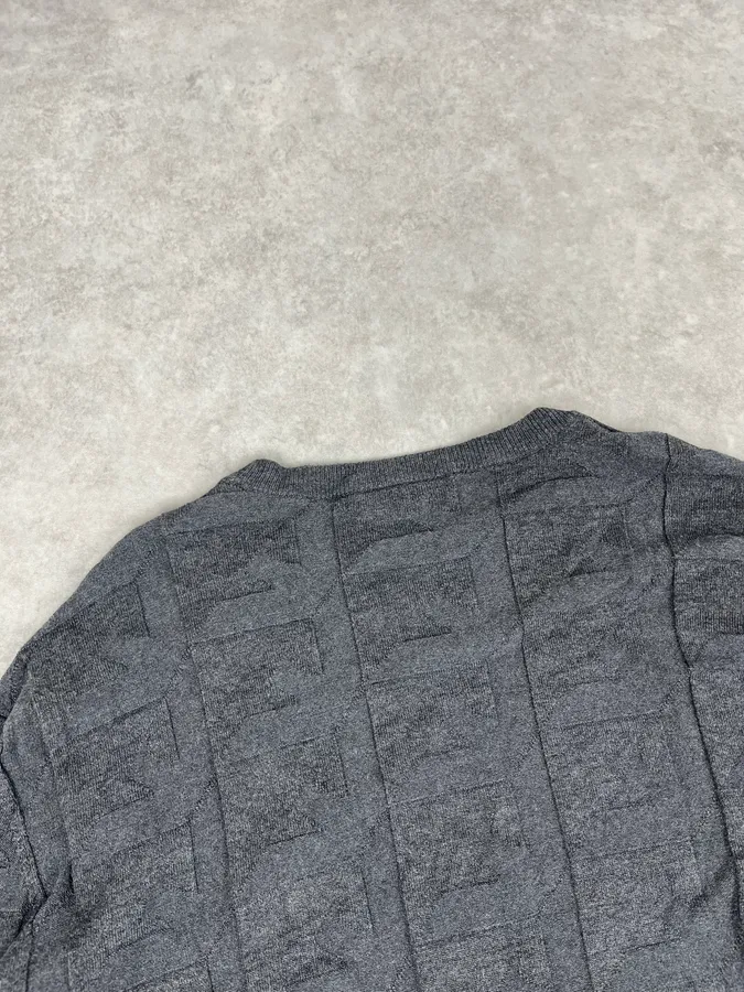 Emporio Armani Grey Square Wool Sweater - Image 7