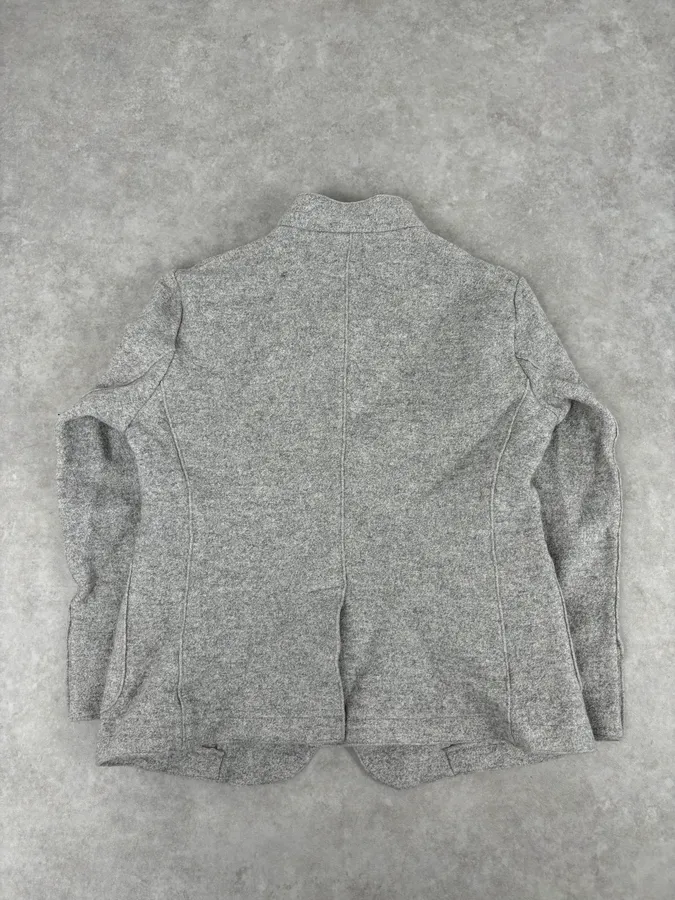 Emporio Armani Grey Wool Black Relief Jacket - Image 5