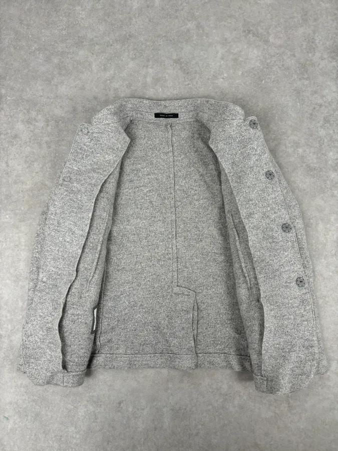 Emporio Armani Grey Wool Black Relief Jacket - Image 7