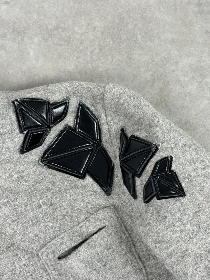 Emporio Armani Grey Wool Black Relief Jacket - Image 9
