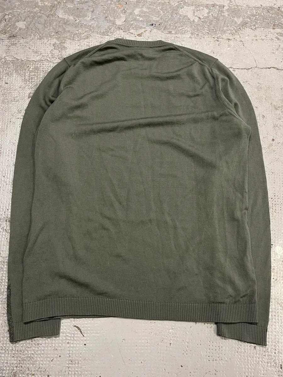 Emporio Armani Khaki Wool Asymmetrical Sweater - Image 7