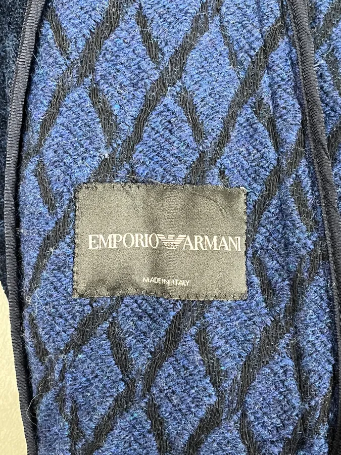 Emporio Armani Navy Wool Zip-up Hoodie - Image 8