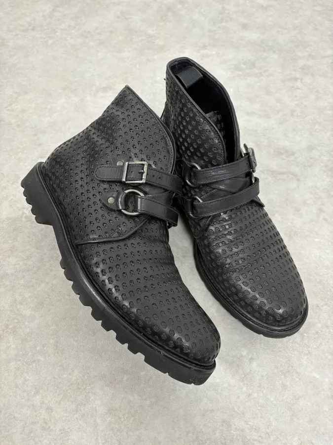 Emporio Armani Perfored Premium Leather Boots - Image 5