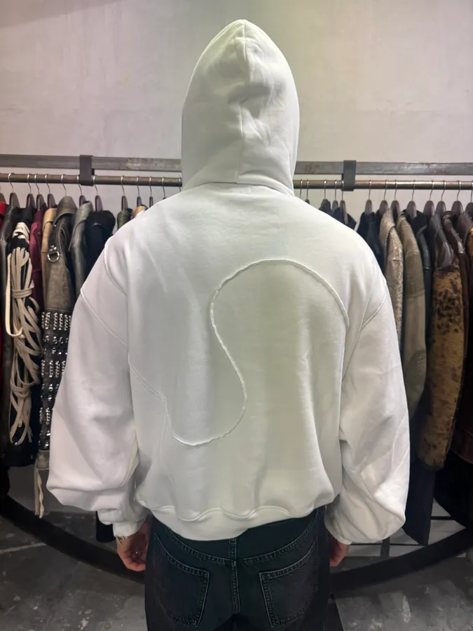 ERL Wave White Cozy Knit Hoodie - Image 3