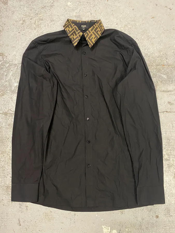 Fendi Black Monogrammed Mafia Shirt - Image 2