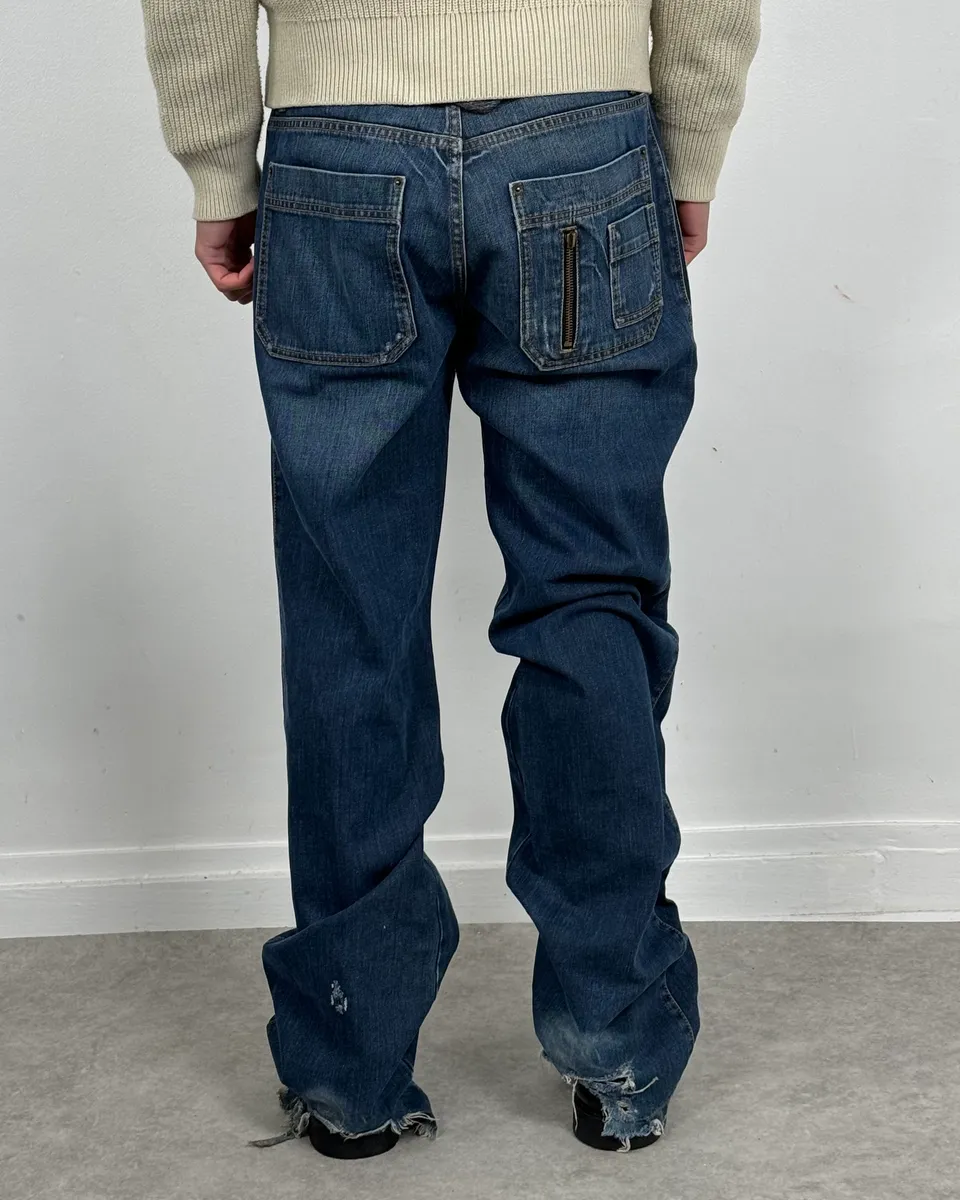 FW06 Dolce & Gabbana Blue Flat Pockets Jeans - Image 3