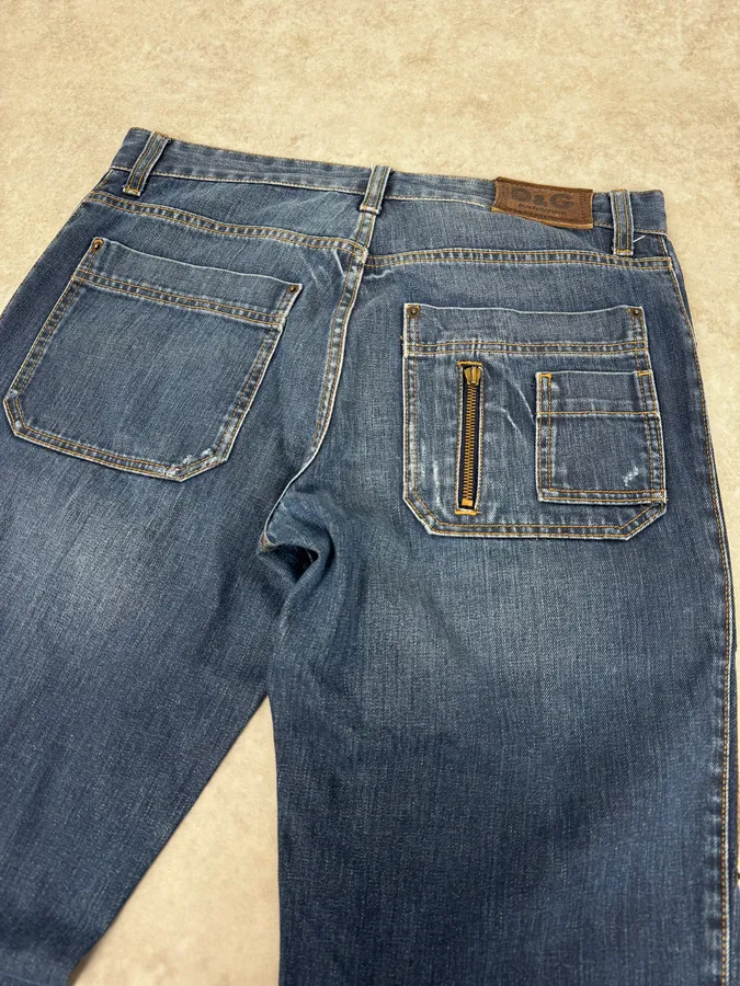 FW06 Dolce & Gabbana Blue Flat Pockets Jeans - Image 7