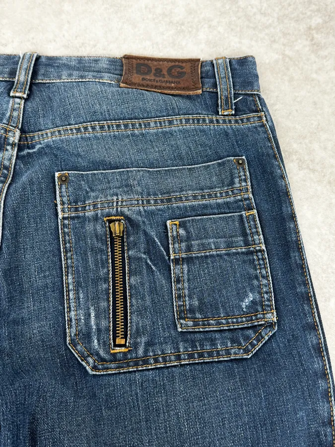 FW06 Dolce & Gabbana Blue Flat Pockets Jeans - Image 9
