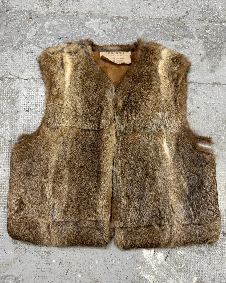 FW1993 Miu Miu Rabbit Fur Camel Vest