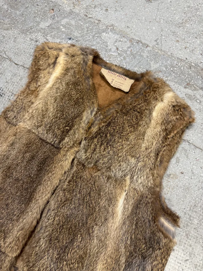 FW1993 Miu Miu Rabbit Fur Camel Vest - Image 5