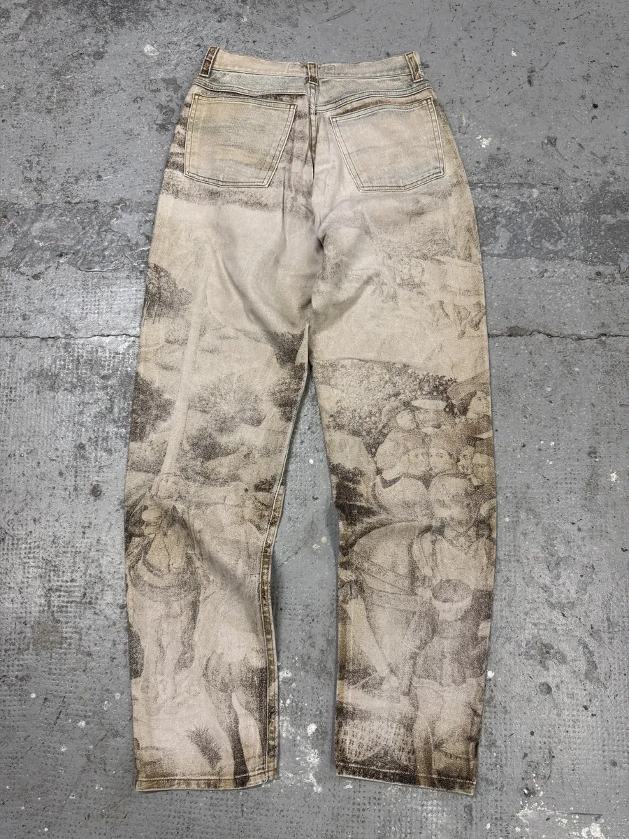 FW1995 Roberto Cavalli Prima Linea Medieval Print Pants - Image 5