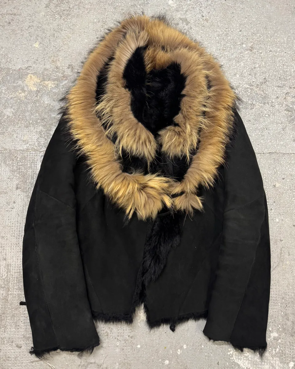 FW1998 Roberto Cavalli Shearling Fur Black Jacket