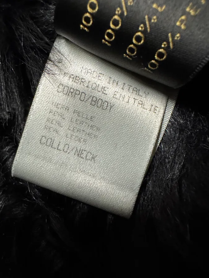 FW1998 Roberto Cavalli Shearling Fur Black Jacket - Image 11