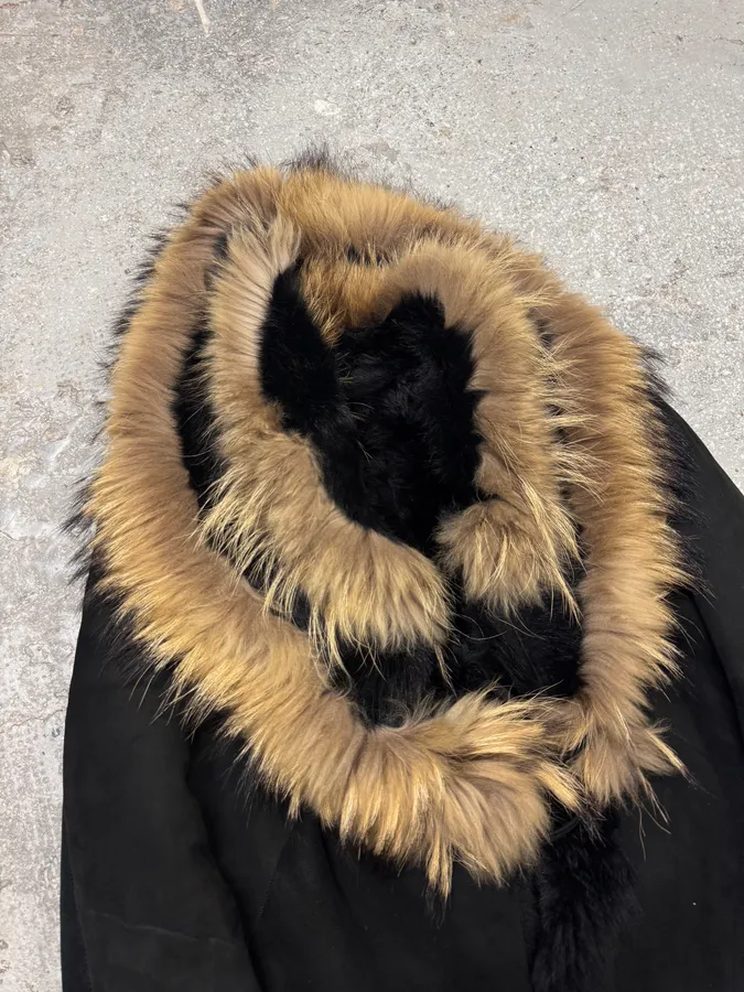 FW1998 Roberto Cavalli Shearling Fur Black Jacket - Image 3