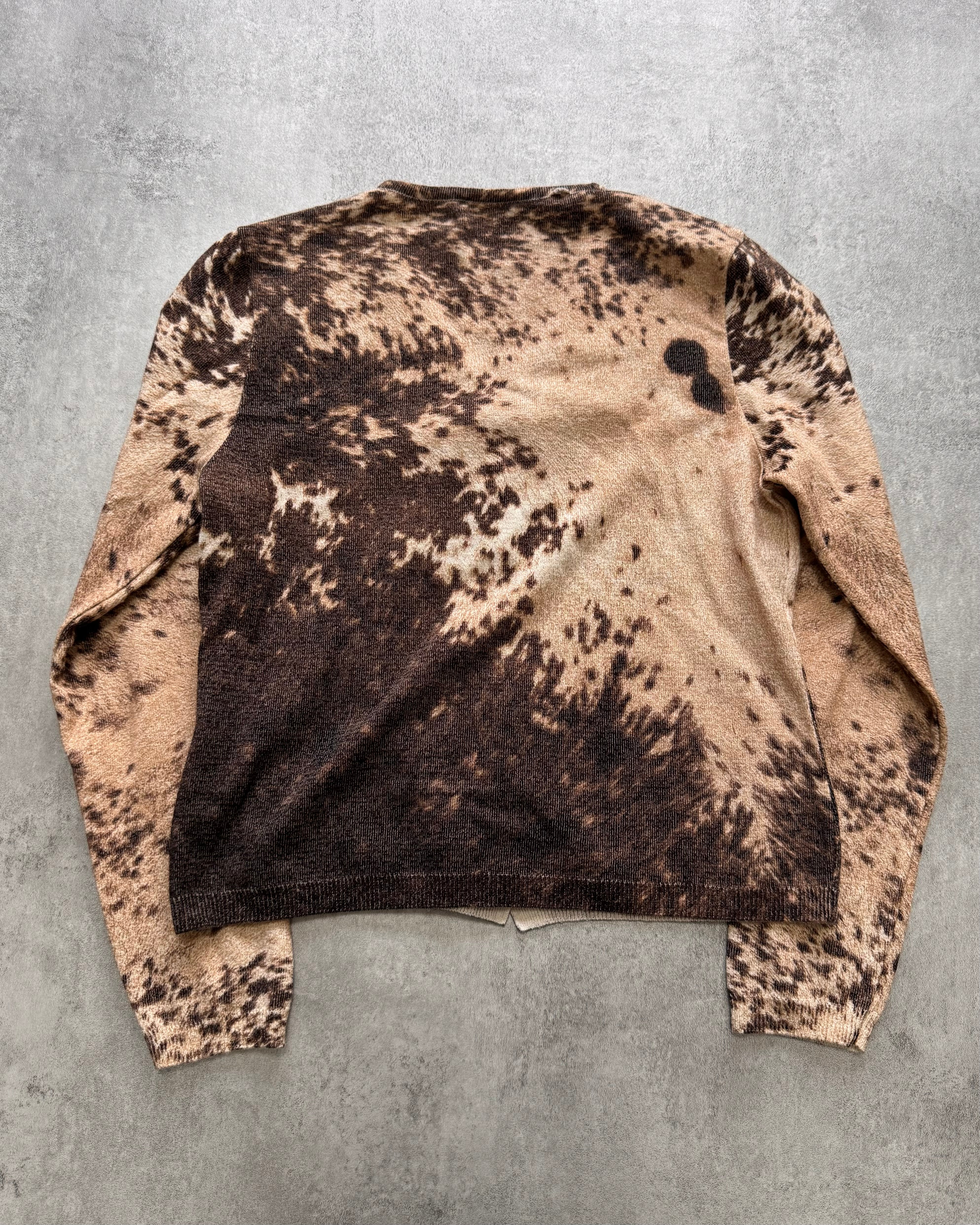 FW1999 Roberto Cavalli Cow Tornado Wool Cardigan Sweater - Image 2