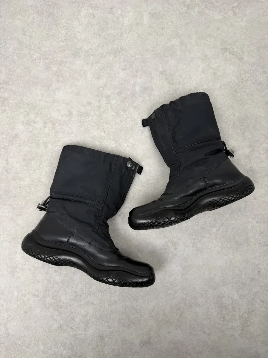 FW1999 Prada Black Hybrid Leather Boots - Image 12