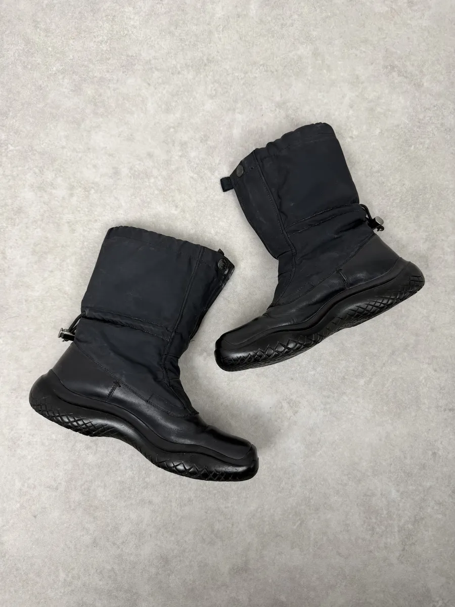 FW1999 Prada Black Hybrid Leather Boots - Image 5