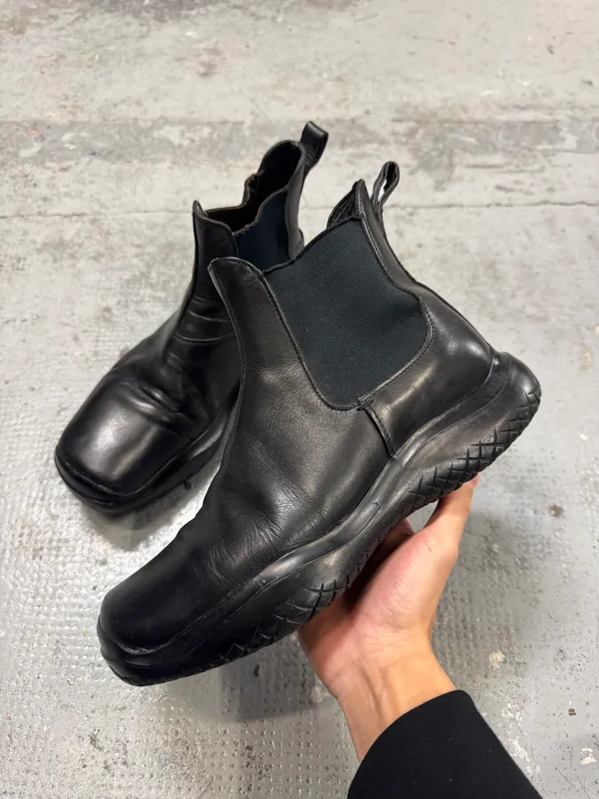 FW1999 Prada Black Leather Vibram Boots - Image 3