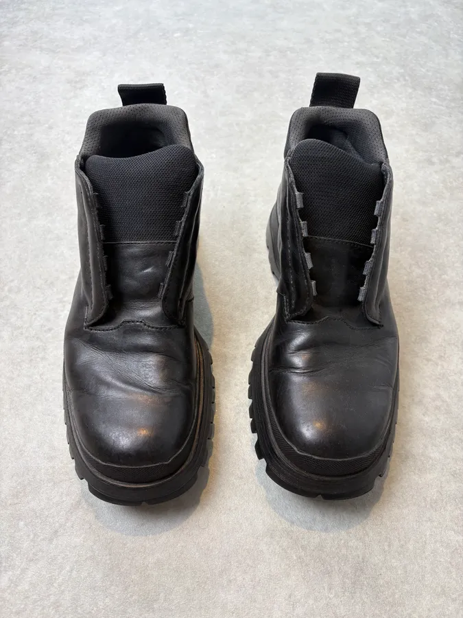 FW1999 Prada Black Leather Vibram Boots - Image 2