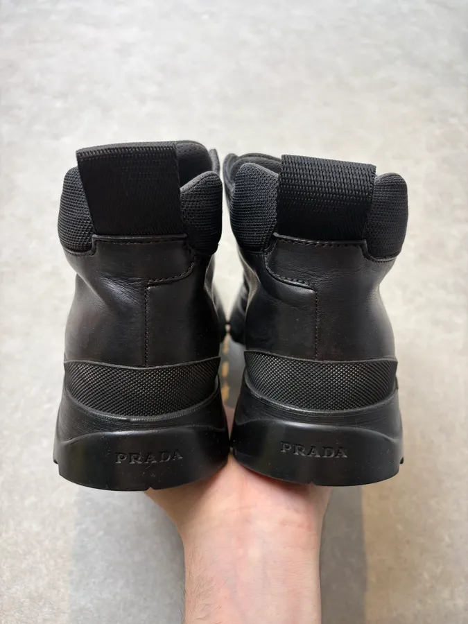 FW1999 Prada Black Leather Vibram Boots - Image 7
