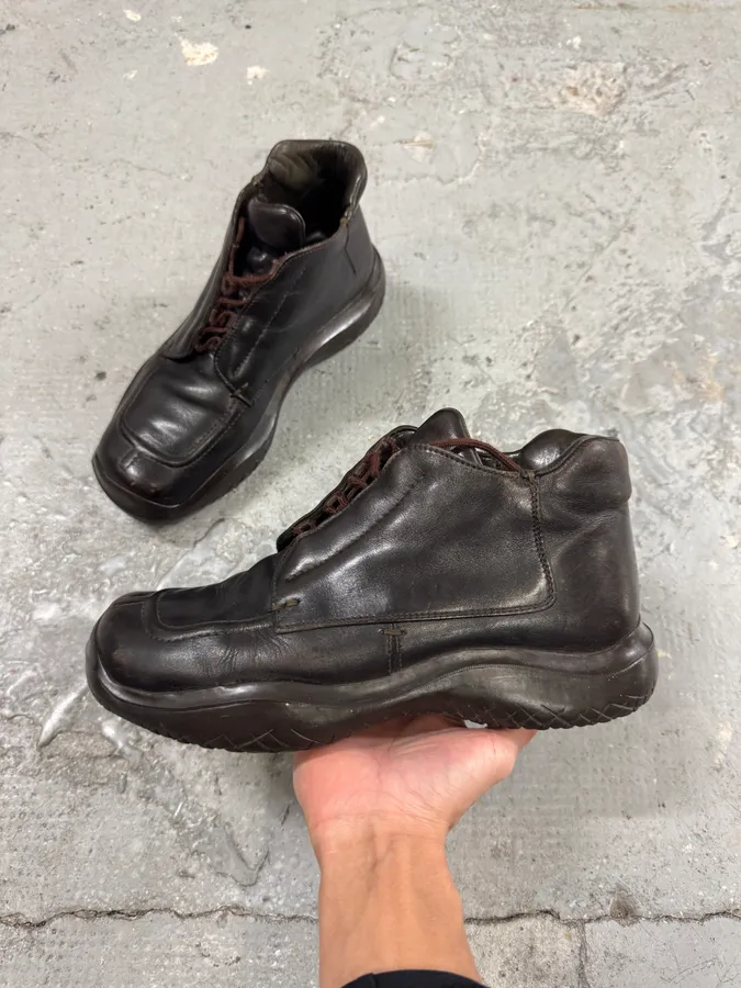 FW1999 Prada Brown Leather Boots - Image 2