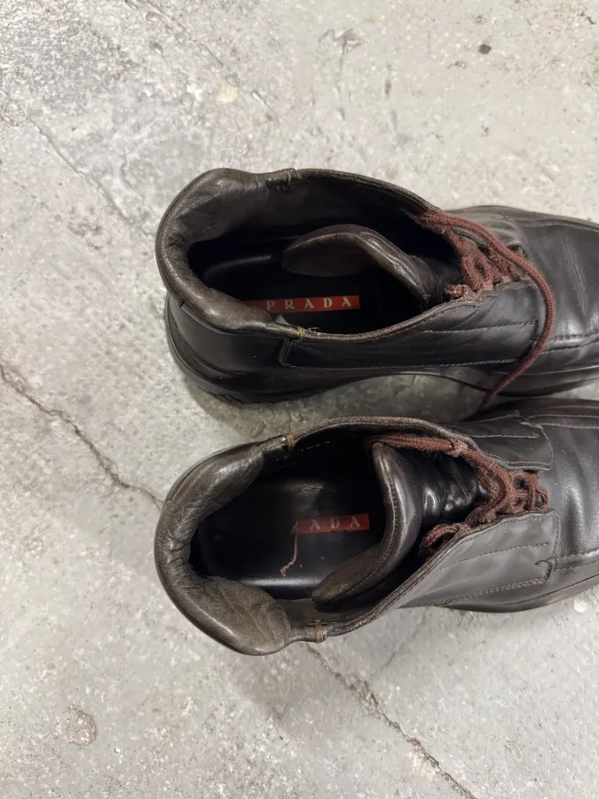 FW1999 Prada Brown Leather Boots - Image 7