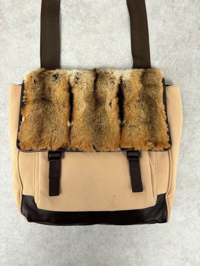 FW1999 Prada Fur Beige Shoulder Bag - Image 4