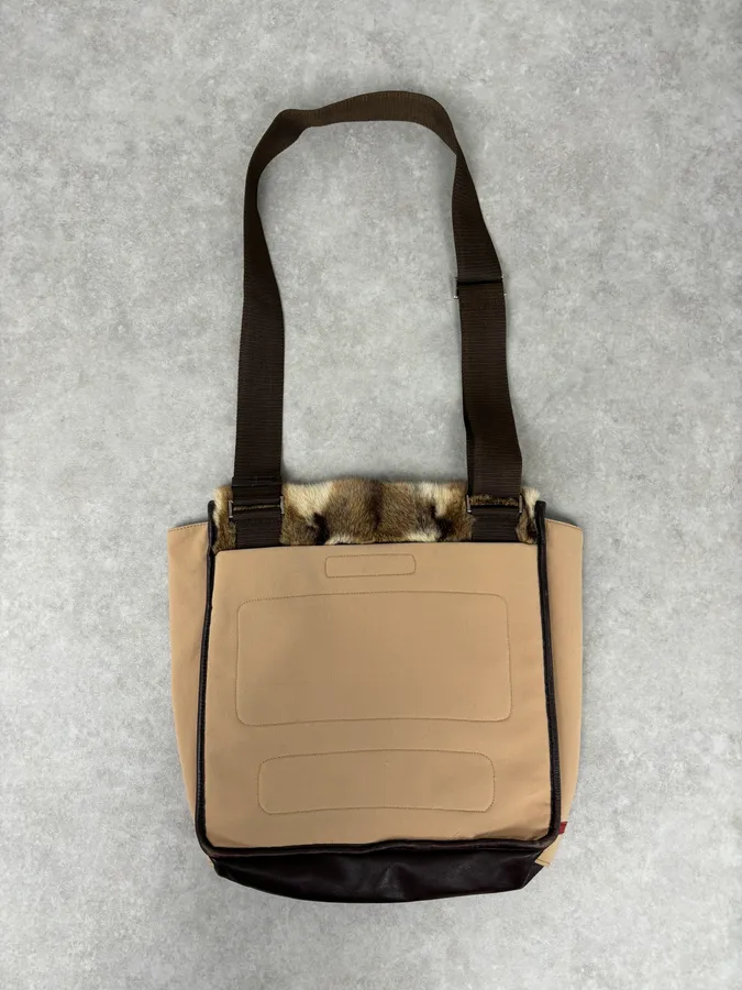 FW1999 Prada Fur Beige Shoulder Bag - Image 7