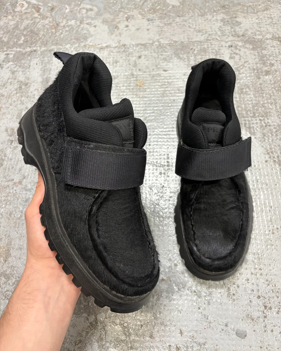 FW1999 Prada Strap Pony Hair Leather Vibram Shoes