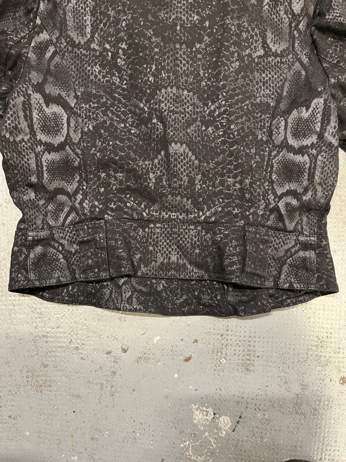 FW1999 Roberto Cavalli Black Obscure Leopard Print Biker Jacket - Image 7