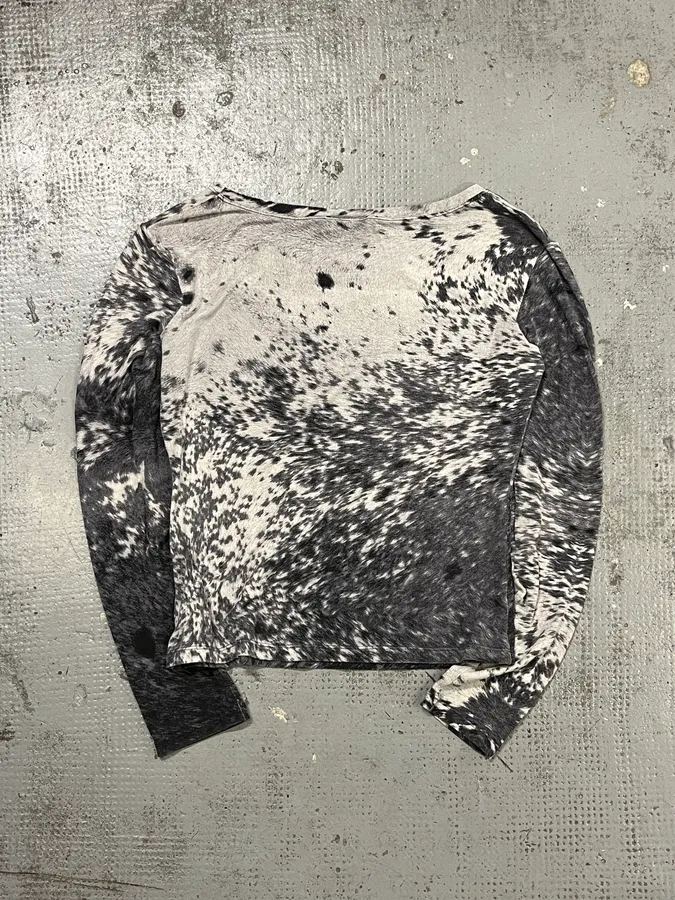 FW1999 Roberto Cavalli Blue Cow Print Longsleeves - Image 5