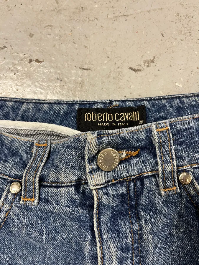 FW1999 Roberto Cavalli Blue Flowers Denim Jeans - Image 9