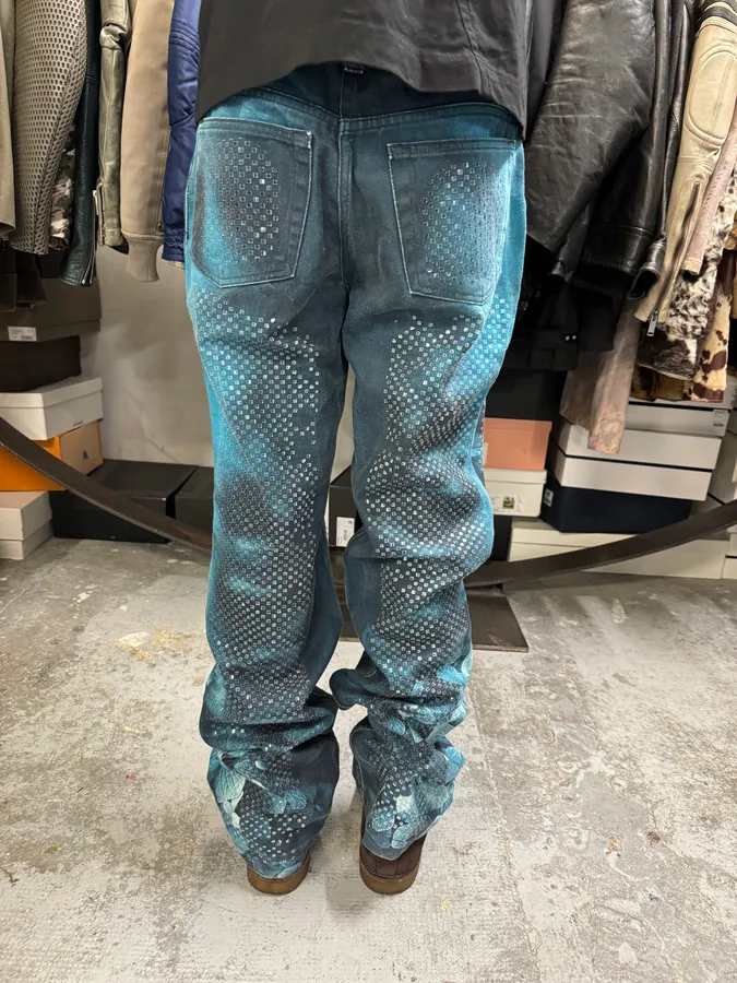 FW1999 Roberto Cavalli Deep Blue Flowers Pants - Image 5