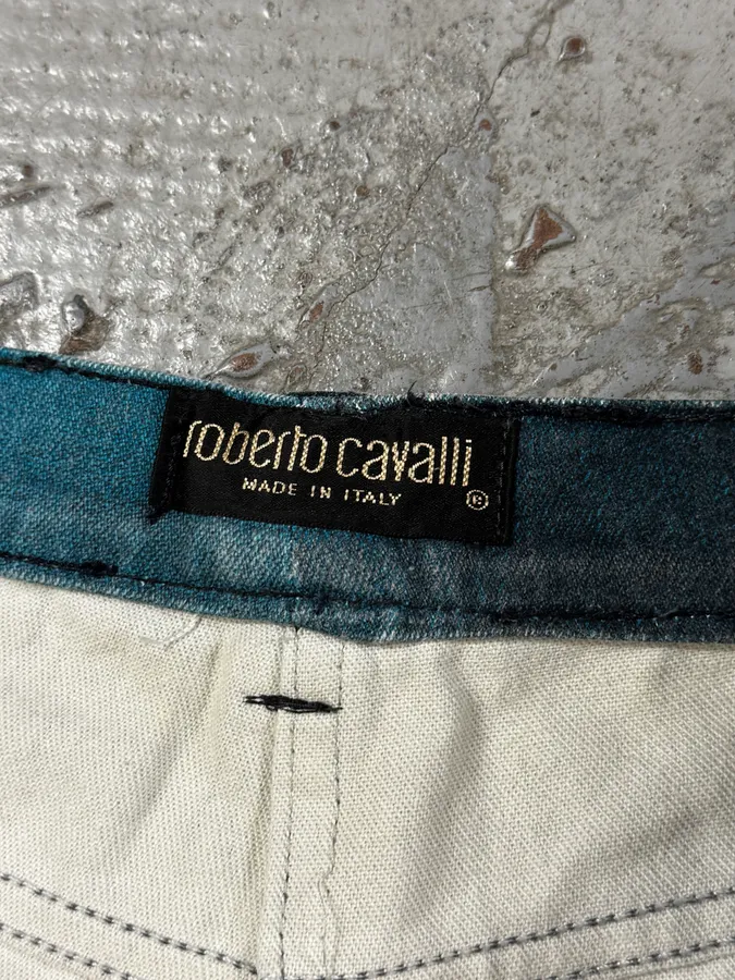 FW1999 Roberto Cavalli Deep Blue Flowers Pants - Image 8