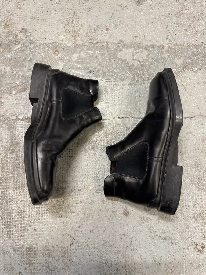 FW2000 Prada Black Leather Squared Toe Boots - Image 2