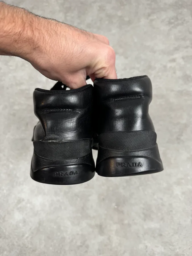 FW2000 Prada Black Vibram Leather Boots - Image 5