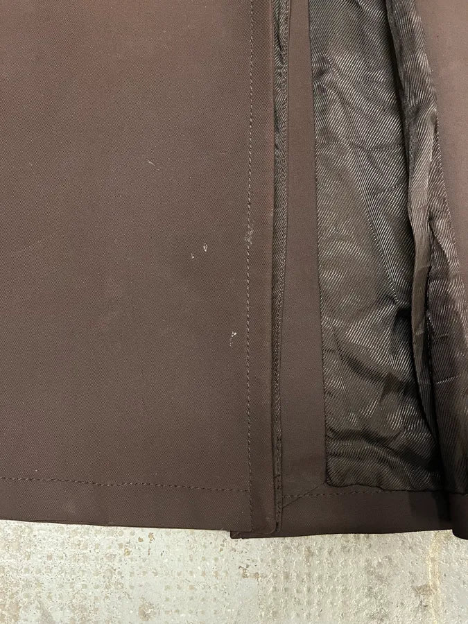 FW2000 Prada Brown Minimalist Long Trench Jacket - Image 10