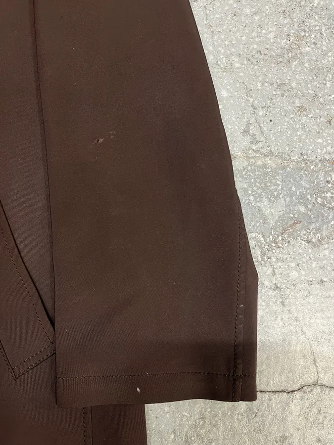 FW2000 Prada Brown Minimalist Long Trench Jacket - Image 11