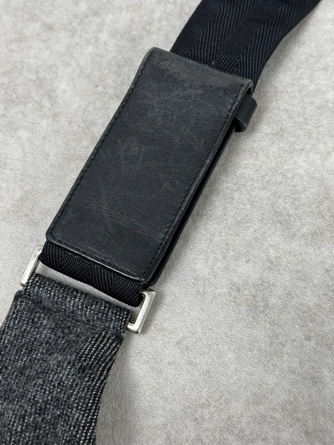FW2000 Prada Grey Wool Technical Wool Crossbody Bag - Image 9