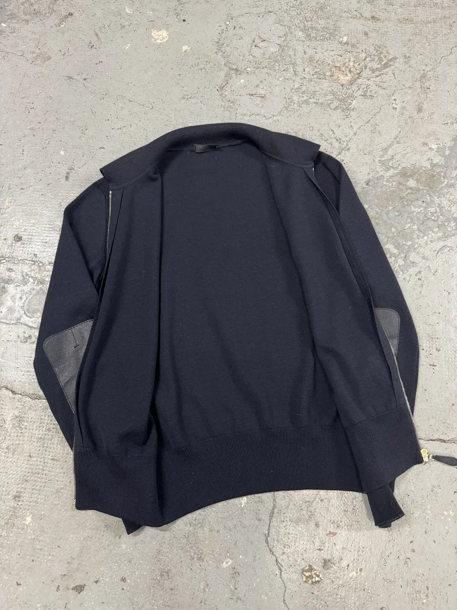 FW2000 Prada Navy Zip-up Sweater - Image 4