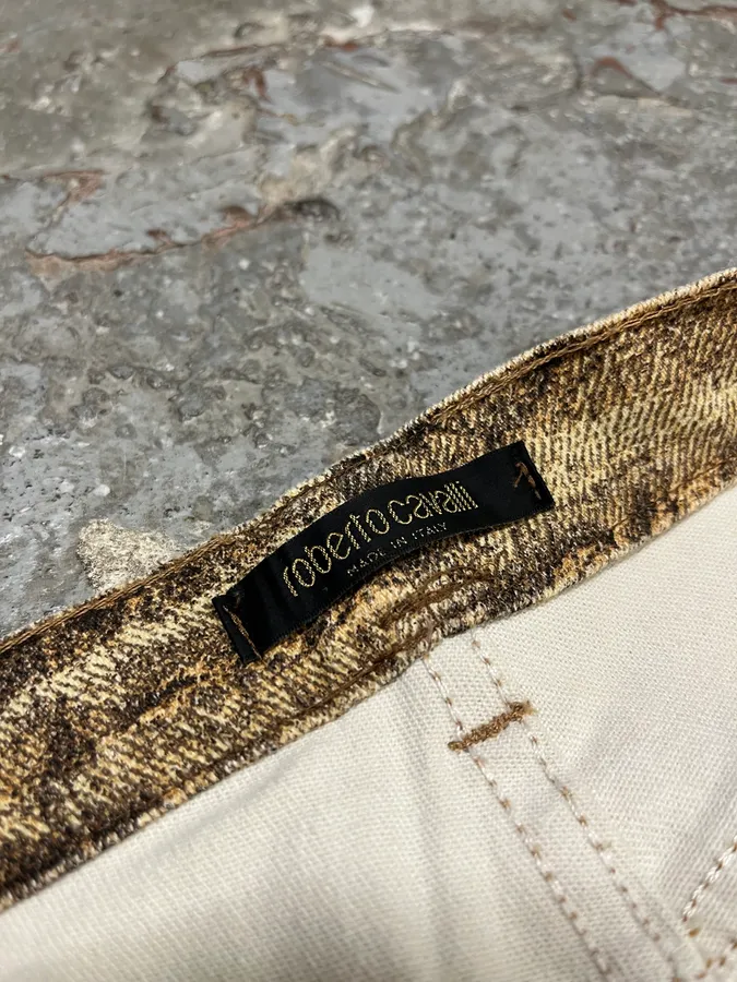 FW2000 Roberto Cavalli Beige Marble Pants - Image 10