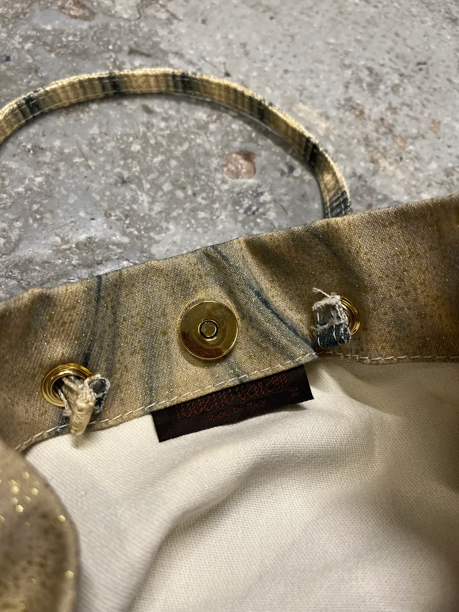 FW2000 Roberto Cavalli Beige & Navy Bag - Image 4