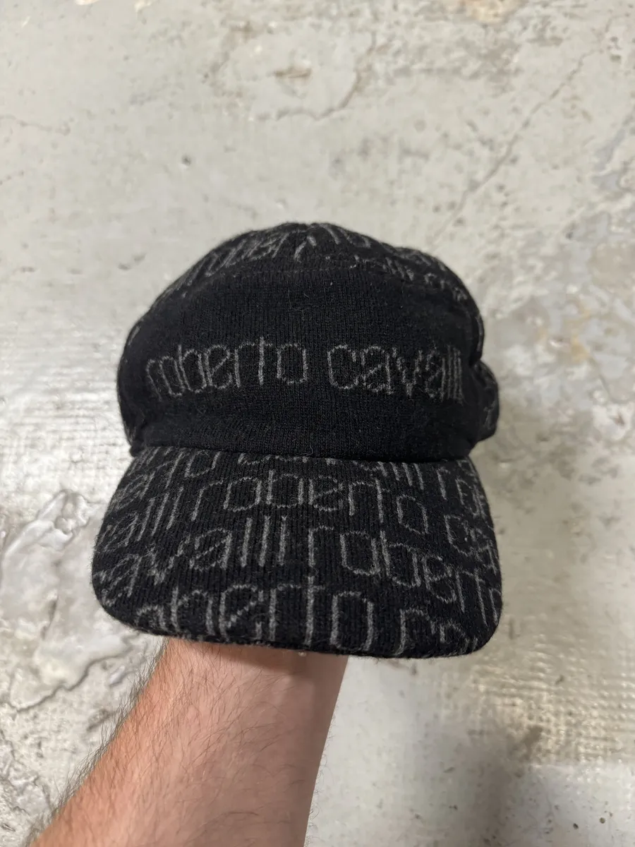 FW2000 Roberto Cavalli Black Wool Cap
