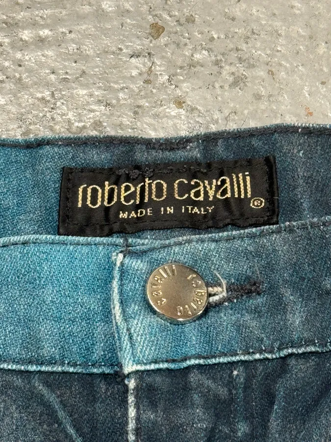 FW2000 Roberto Cavalli Blue Flowers Spectrum Pants - Image 10